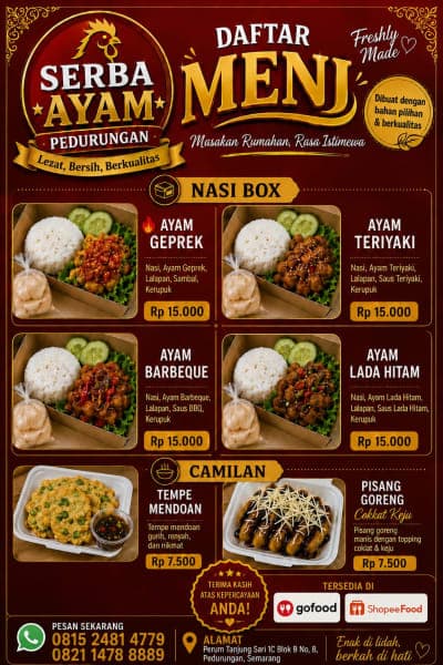 Serba ayam pedurungan dan jamu sehat pedurungan & katering menu harian